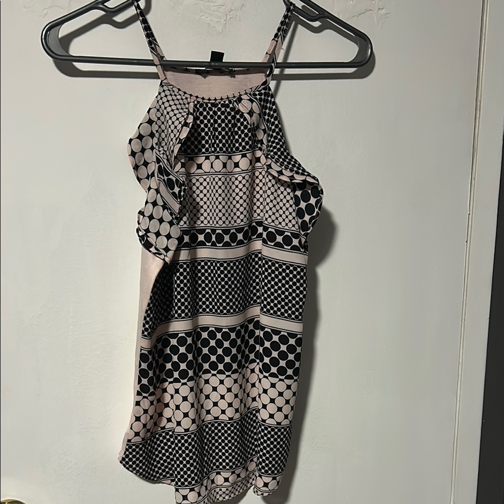 Chic Black and Pink Patterned Halter Top